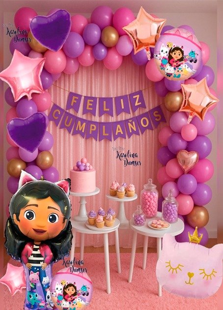 Producto - Set de Globos Gaby y La Casa de Muñecas y Deco Party . 113 Artículos