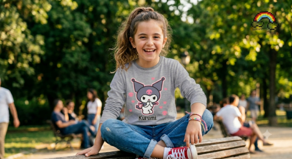 Producto - REMERA MANGA LARGA INFANTIL KUROMI GRIS T.10 - 1