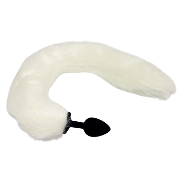 Producto - PLUG ANAL M SILICONADO CON COLA BLANCA