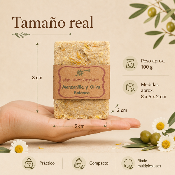 Producto - Champú Sólido Manzanilla y Oliva Balance - para Cabellos Secos - 4