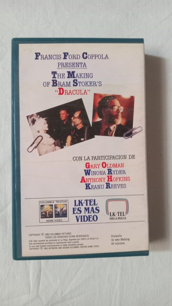 Producto - The Making of Bram Stoker's Dracula. 1992, LK-TEL. Vhs. - 1