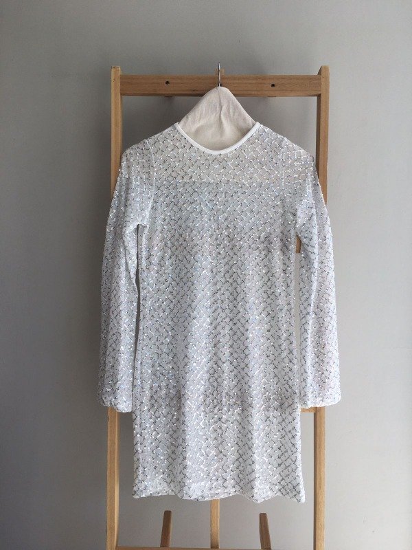 Producto - VESTIDO OXFORD TUL LENTEJUELAS