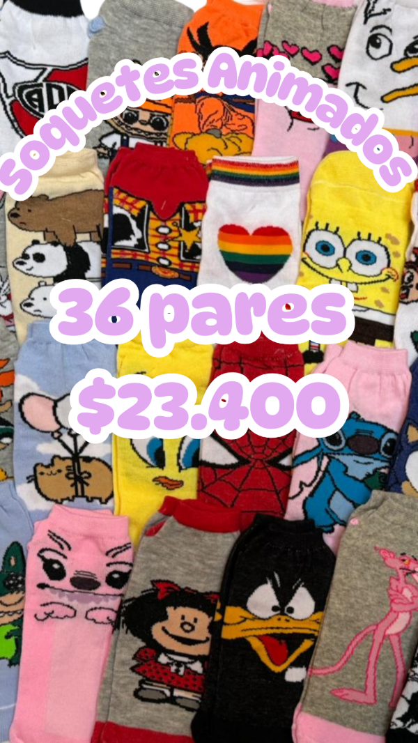 Producto - 36 Pares Soquetes Animados