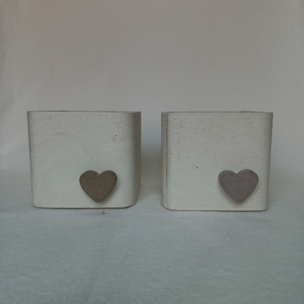 Producto - Combo x 2 Maceta Corazón Gris #8 - 2