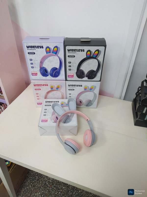 Producto - Auriculares inalámbricos vincha oreja de conejito - 1
