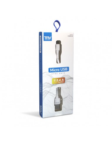 Producto - Cable USB a microUSB -2.4A -1mts -siliconado -white -TRV (CAB112)