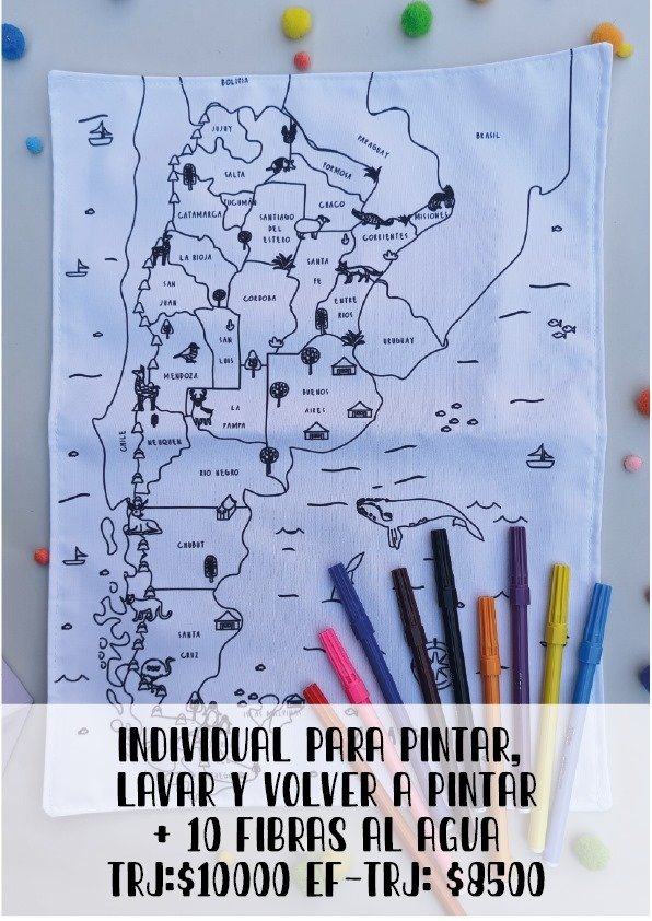 Producto - Individual para colorear, lavar y pintar