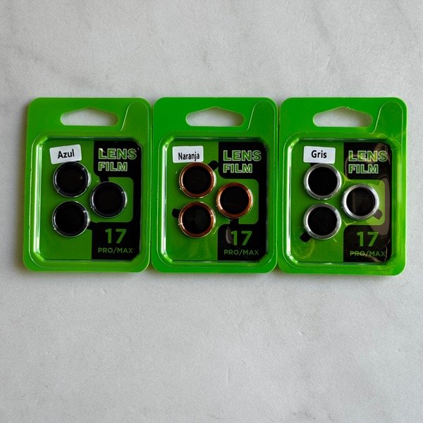 Producto - VIDRIO INDIVIDUAL METALIZADO PARA CÁMARA DE IPHONE 17 PRO/17 PRO MAX