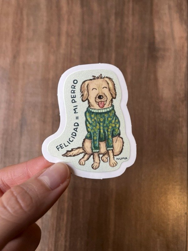 Producto - Sticker vinilo transparente FELICIDAD MI PERRO