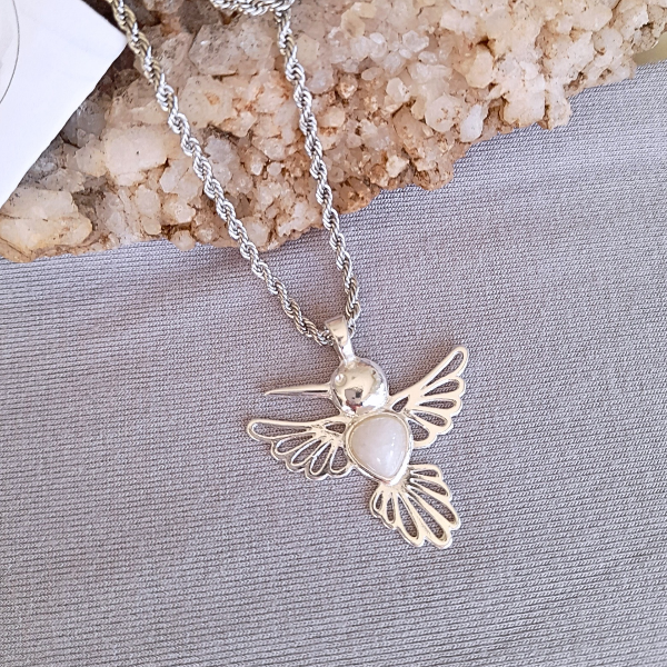 Producto - Collar Colibri con Cuarzo Blanco