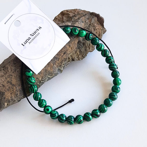 Producto - Pulsera esferas de Malaquita Reconstituida