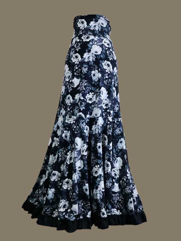 Producto - Falda seda fría floreada