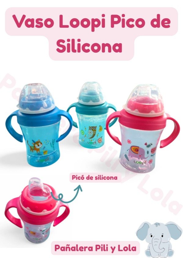 Producto - Vaso con pico de silicona Loopi (Consultar color disponible)