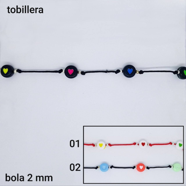 Producto - TOB #FP - Tobillera de hilo y dije corazón (DOLAR)