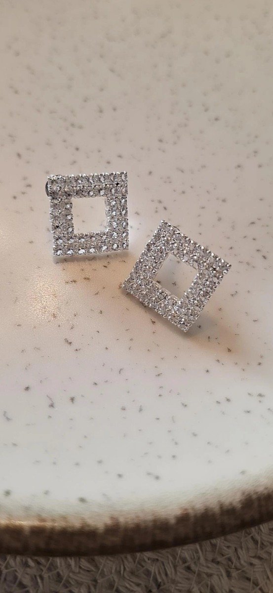 Producto - Aros pasantes Rombos Strass - 0