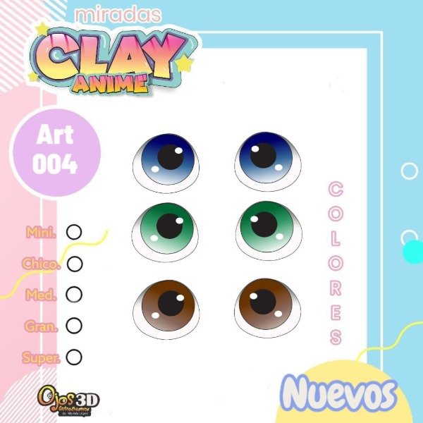 Producto - Ojitos Linea Souvenirs art 004 CLAY ANIME