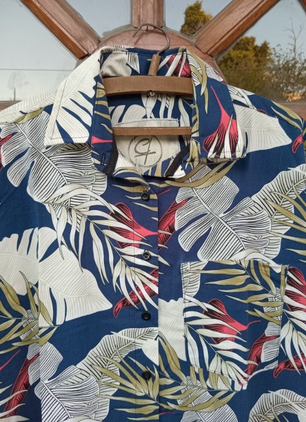 Producto - Camisa hojas azul. Corte hombre/UNISEX. - 0