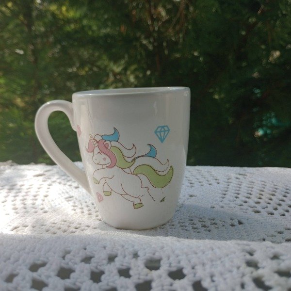 Producto - TAZA BOMBE DE CERÁMICA BLANCA UNICORNIO