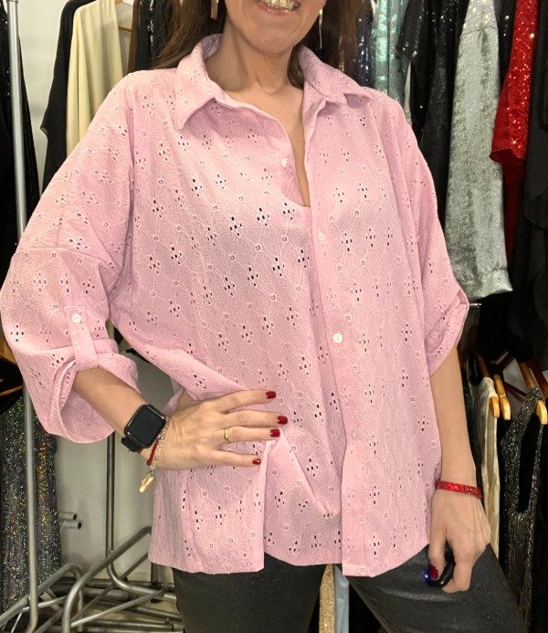 Producto - Camisa Broderie Rosa Transferencia 39.865 Amplia 130 cm