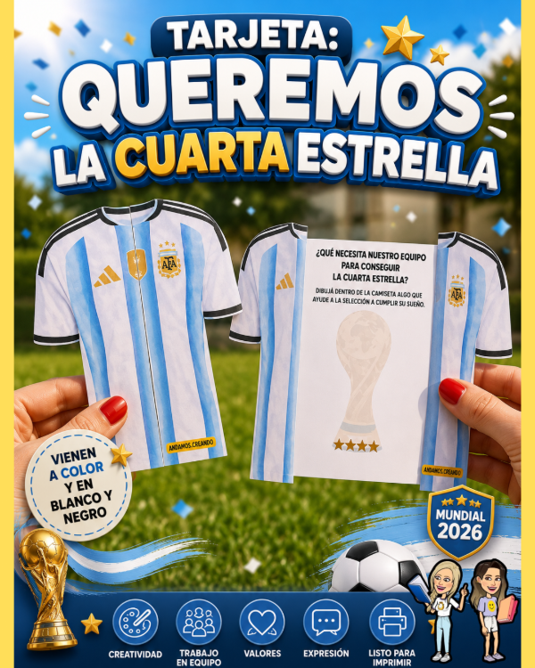 Producto - TARJETA. QUEREMOS LA CUARTA ESTRELLA