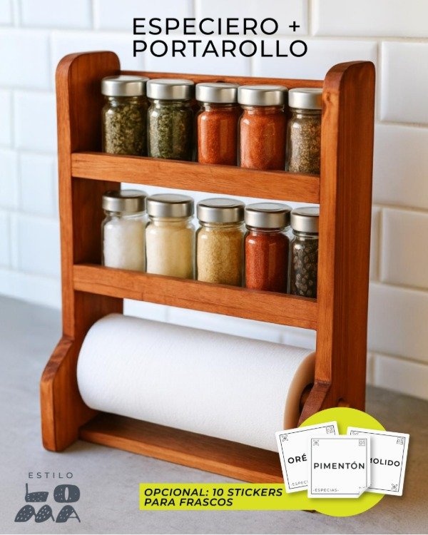 Producto - Especiero Doble + Portarollo