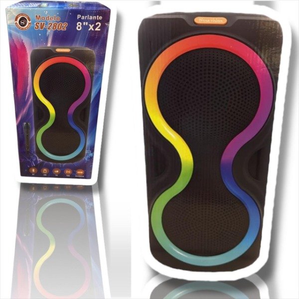 Producto - PARLANTE BLUETOOTH 8" X2 CON MICROFONO INCLUIDO MC8836