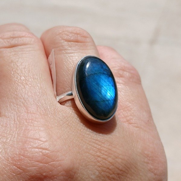 Producto - Anillo Plata 925 con labradorita - Talle 17