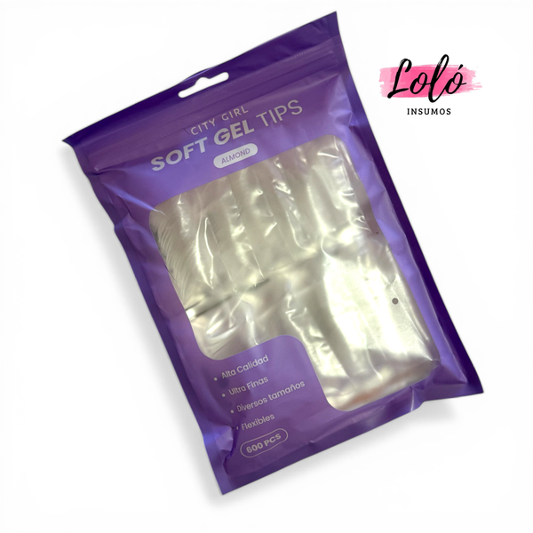 Producto - Tips Soft Gel x 600 unidades - Almendra - City Girl
