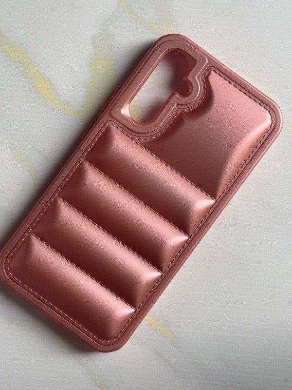 Producto - Puffer super reforzada metalizada Samsung A34 rosa