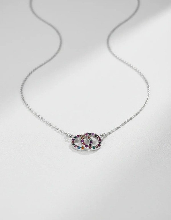 Producto - Gargantilla Doble Círculo Plata 925 Con Cubic Lolita