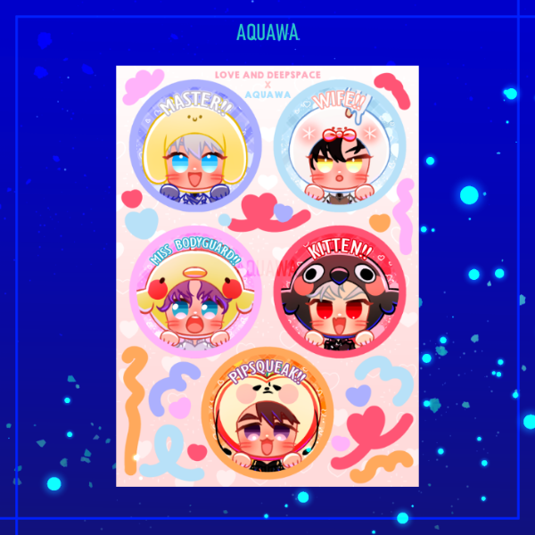 Producto - Plancha de stickers de Love and Deepspace
