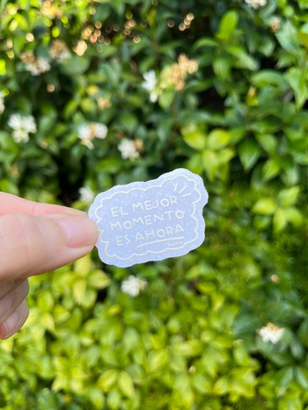 Producto - Sticker vinilo con glitter EL MOMENTO ES AHORA