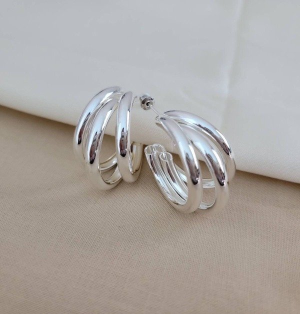 Producto - Argollas triple en acero blanco