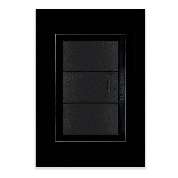Producto - Llave Luz Armada Un Punto Negro Zen Basic kalop - 0