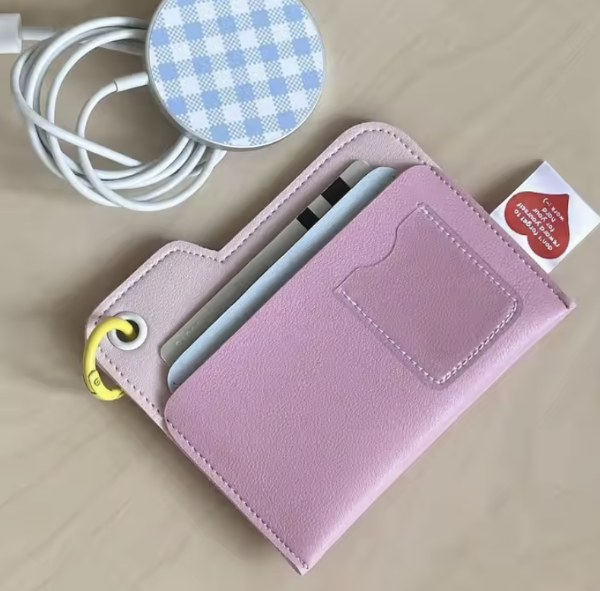 Producto - Tarjetero "work hard pay harder" pink blue