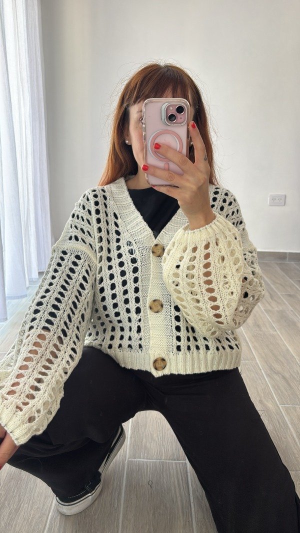 Producto - Saco calado oversize natural