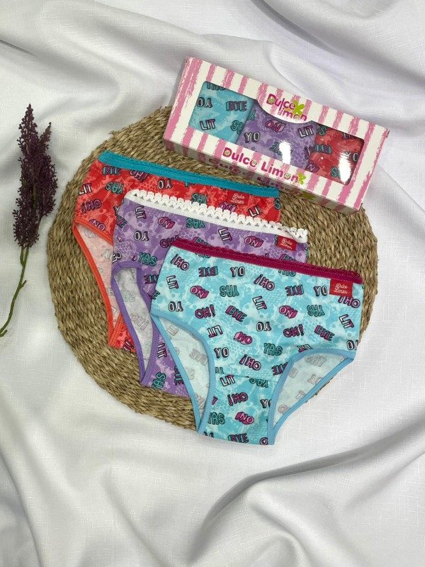 Producto - Art. 819/1 - DULCE LIMON - PACK X3 Bombacha de Algodón Niña