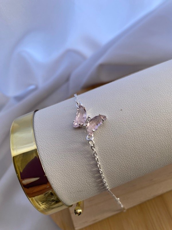 Producto - Pulsera mariposa cristal rosa