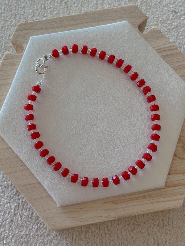 Producto - Pulsera cristales roja y blancos