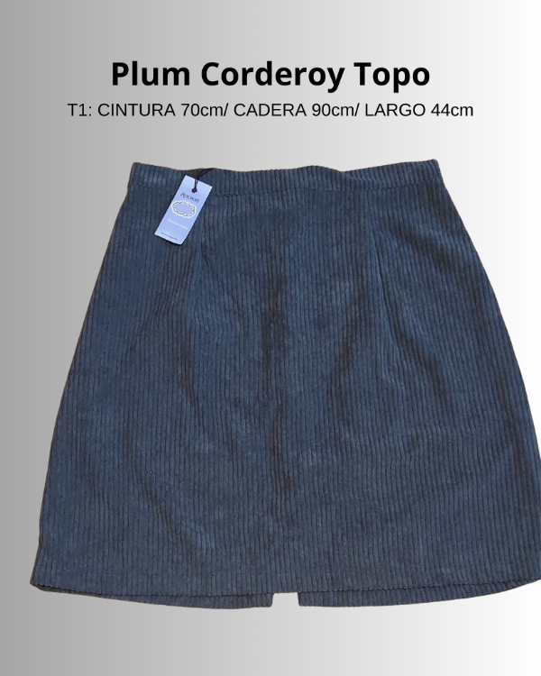 Producto - Falda Plum Corderoy Topo