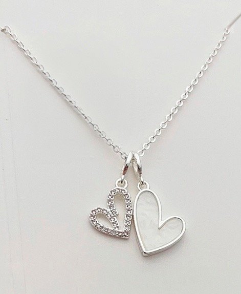 Producto - Co. Doble corazón con nacar y brillo