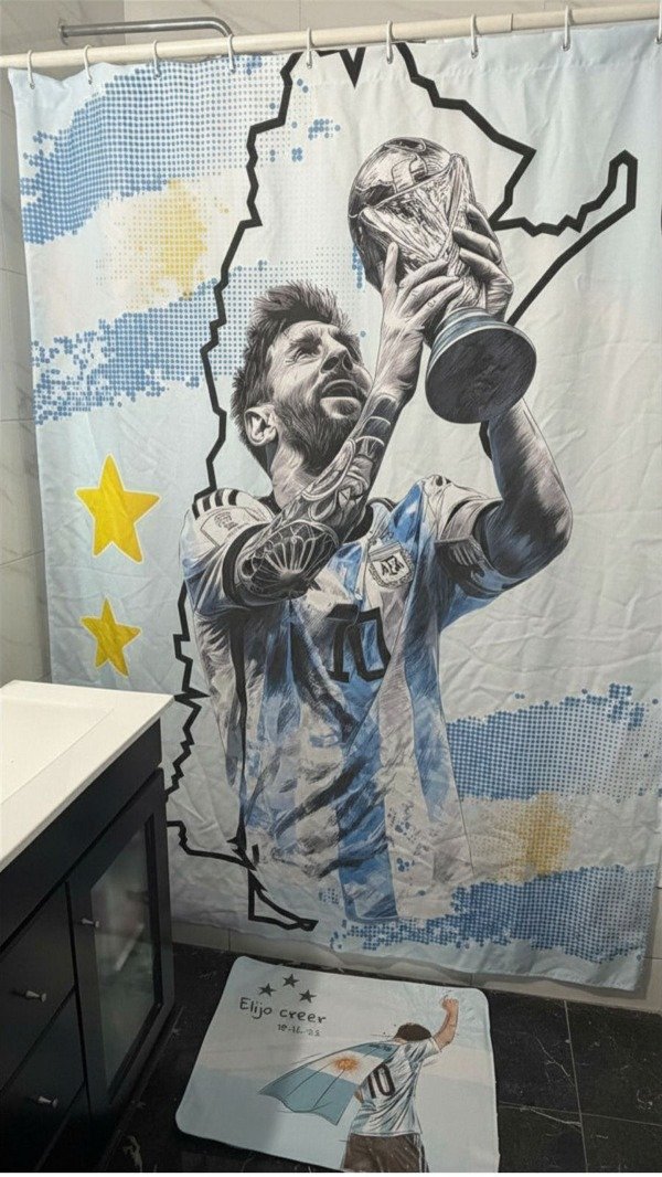 Producto - Cortina de baño y alfombra reversible varios modelos x2