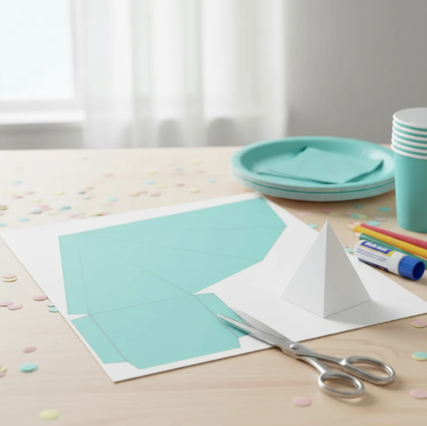 Producto - Kit Imprimible Molde Caja Pirámide Editable + Papel Digital