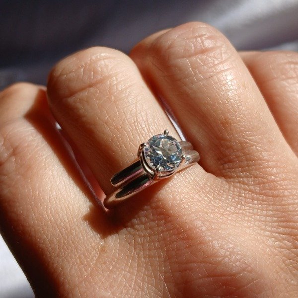Producto - Anillo Plata 925 Topacio claro Ajustable - 0