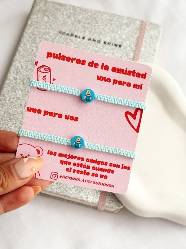 Producto - Pulseras Minions Tejidas Celeste x2