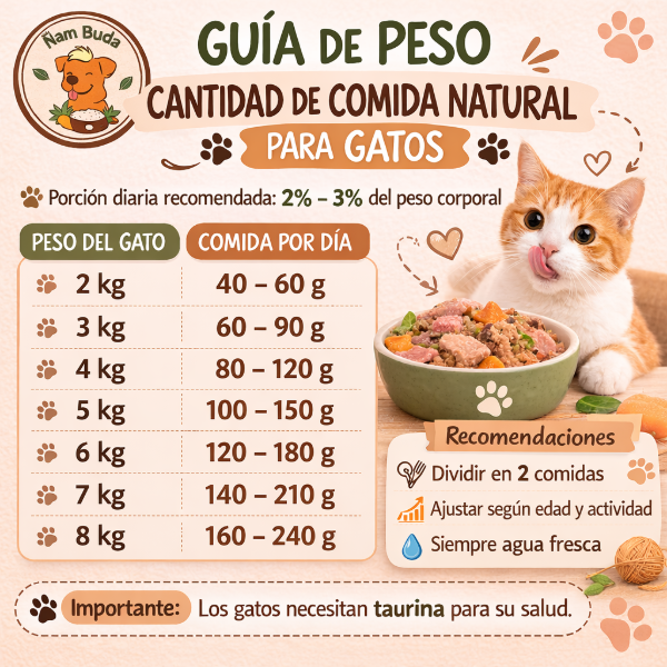 Producto - Tabla de porciones por peso para tu gato