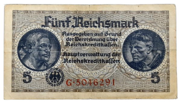 Producto - Alemania Territorios ocupados II Guerra Mundial 5 Reichsmark R.138b.2 F+