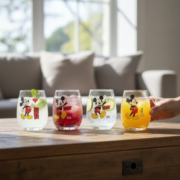 Producto - NUEVO SET DE 4 COPONES MICKEY VITRIFICADOS DE 500ML EN CAJA - 1