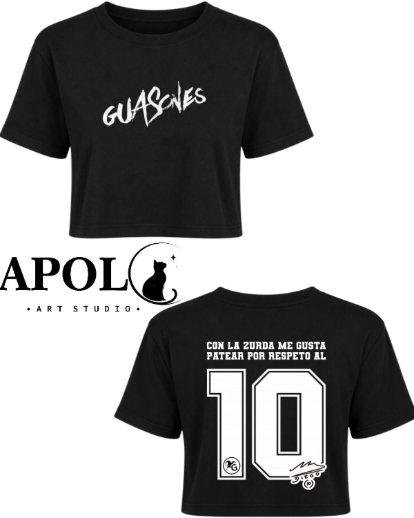 Producto - REMERA TOPCROP GUASONES CON LA ZURDA