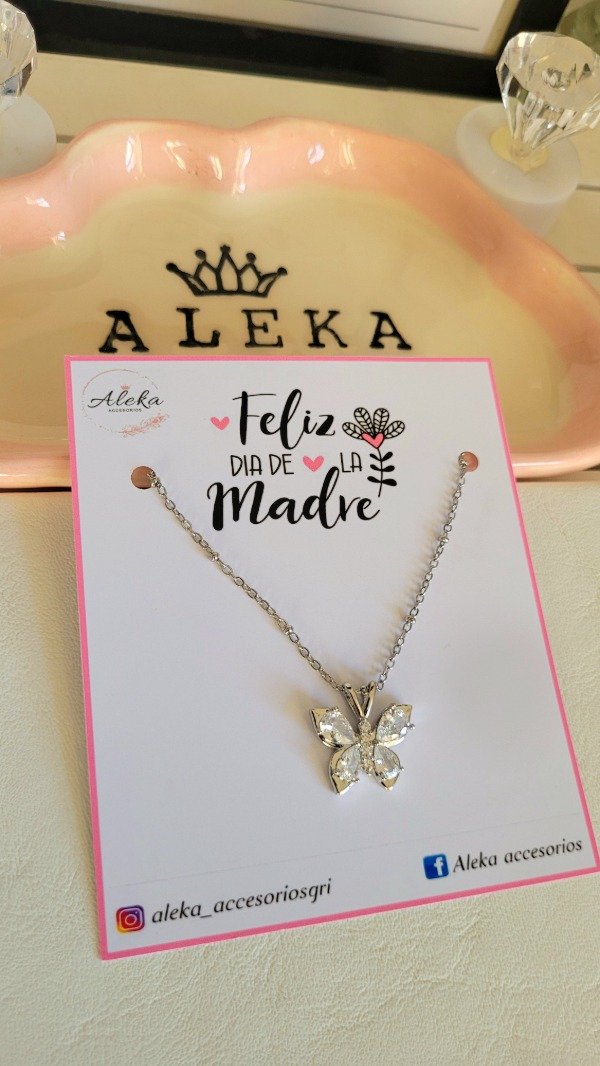 Producto - Collar mariposa con cubic de acero quirúrgico - 6